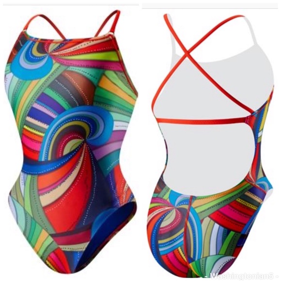 Speedo One Piece Swimsuit Multicolor New - Picture 2 of 8